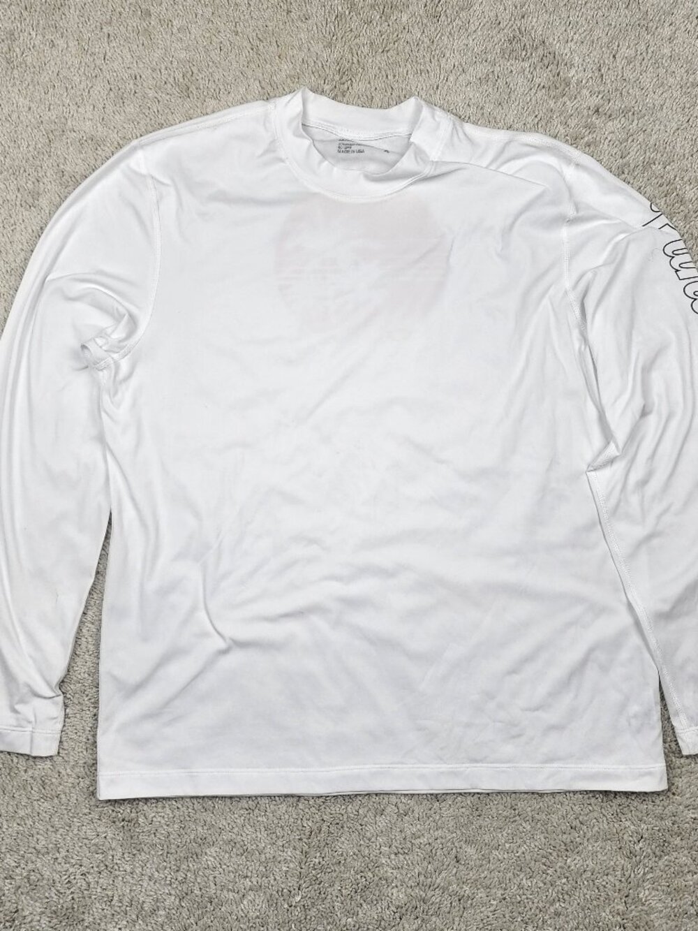 James Perse Shirt Mens 4 White UV 40 UPF Long Sleeve Base Layer Top XL Fish Golf